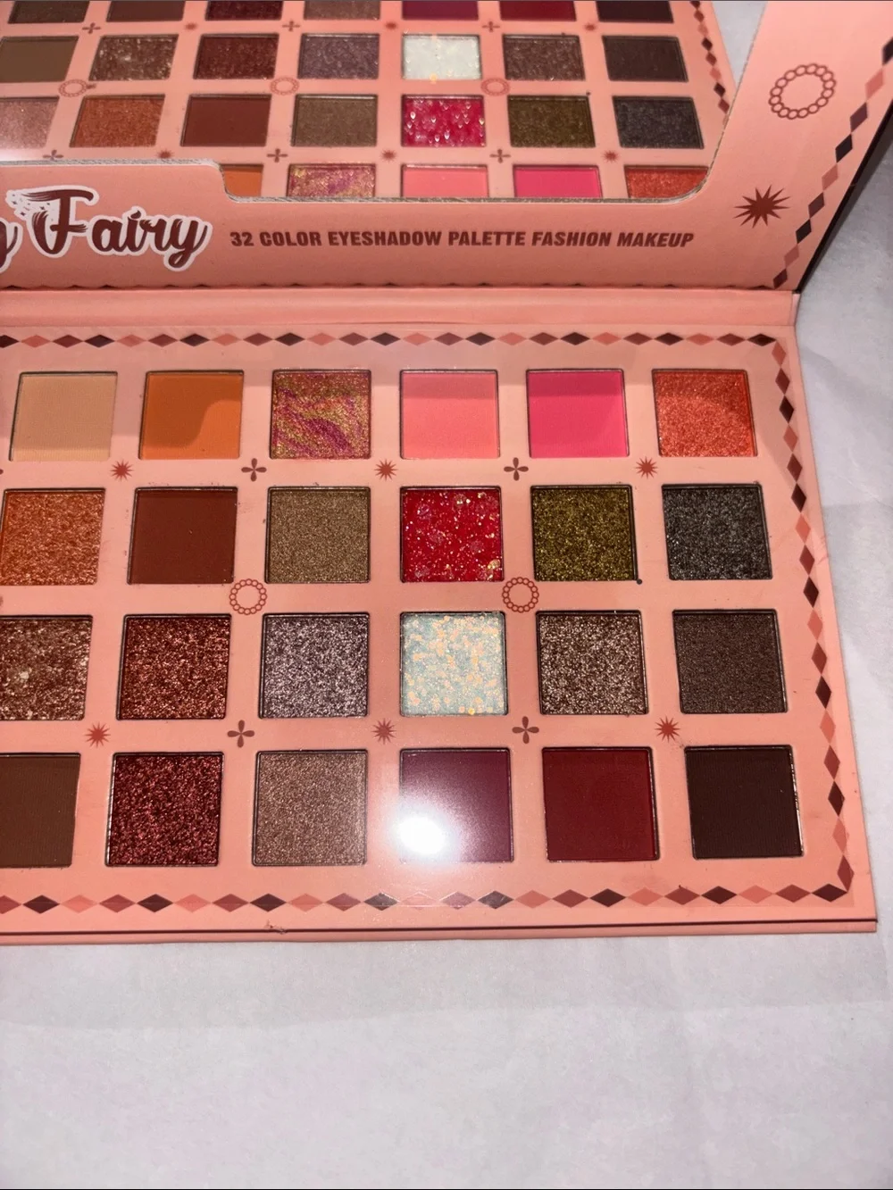 Colorful Rainbow Shining Fairy 32-Color Eyeshadow Palette - Warm Brown Tones
